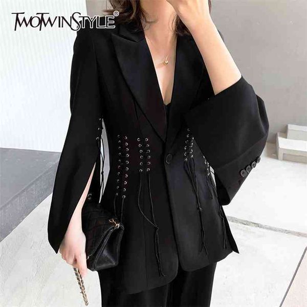 casual black tunic spring blazer for women notched long sleeve split blazers female fashion clothing 210524, White;black
casual black tunic spring blazer for women notched long sleeve split blazers female fashion clothing 210524, White;black
