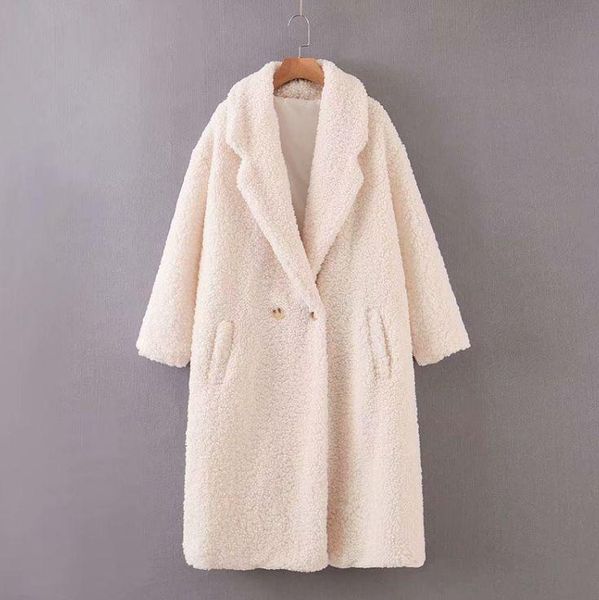 women's wool & blends hcbless 2021 autumn and winter double row two buckle loose lamb fur coat long, Black
women's wool & blends hcbless 2021 autumn and winter double row two buckle loose lamb fur coat long, Black