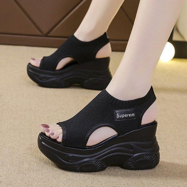 sandals women mesh casual ladies wedge shoes solid color platform slip-on female sandalias soft thick bottom mujer, Black
sandals women mesh casual ladies wedge shoes solid color platform slip-on female sandalias soft thick bottom mujer, Black