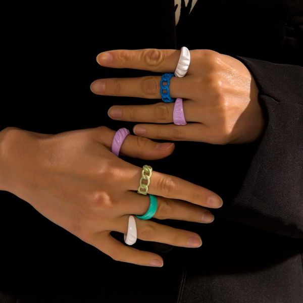 cluster rings candy color dripping oil geometric chain knuckle set for women girls fashion hand-painted open party jewelry, Golden;silver
cluster rings candy color dripping oil geometric chain knuckle set for women girls fashion hand-painted open party jewelry, Golden;silver