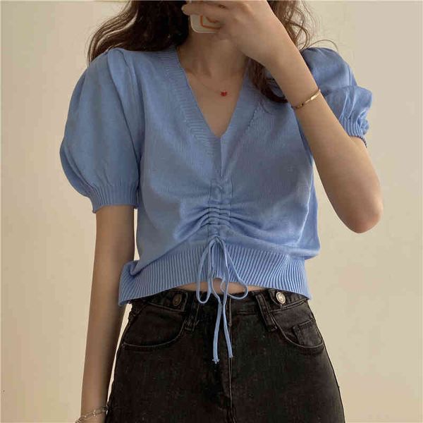 women's polos korean summer high waist minimalist slim light girls v-neck stylish knitted fashion short sleeves brief t-shirts z1b8, White
women's polos korean summer high waist minimalist slim light girls v-neck stylish knitted fashion short sleeves brief t-shirts z1b8, White