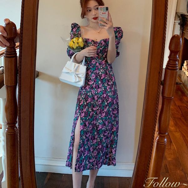 dress vintage flower summer women korean chic elegant square collar puff sleeve boho holiday long maxi vestidos ropa mujer gtxo, Black;gray
dress vintage flower summer women korean chic elegant square collar puff sleeve boho holiday long maxi vestidos ropa mujer gtxo, Black;gray
