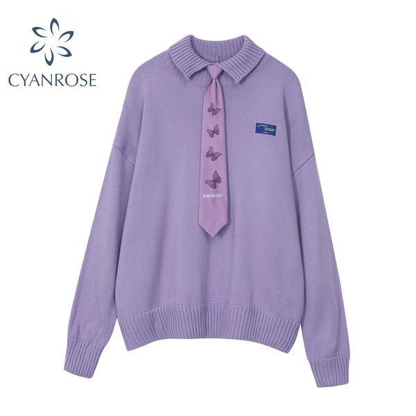 autumn winter women korean preppy style knitted sweater pullover long sleeve purple casual sweater jumpers outerwear 210417, White;black
autumn winter women korean preppy style knitted sweater pullover long sleeve purple casual sweater jumpers outerwear 210417, White;black