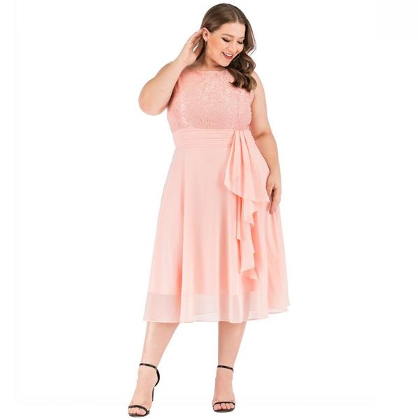 casual dresses 3xl 4xl plus size christmas lace sleeveless pink party a-line chiffon dress elegant women midi vestidos robe femme, Black;gray
casual dresses 3xl 4xl plus size christmas lace sleeveless pink party a-line chiffon dress elegant women midi vestidos robe femme, Black;gray