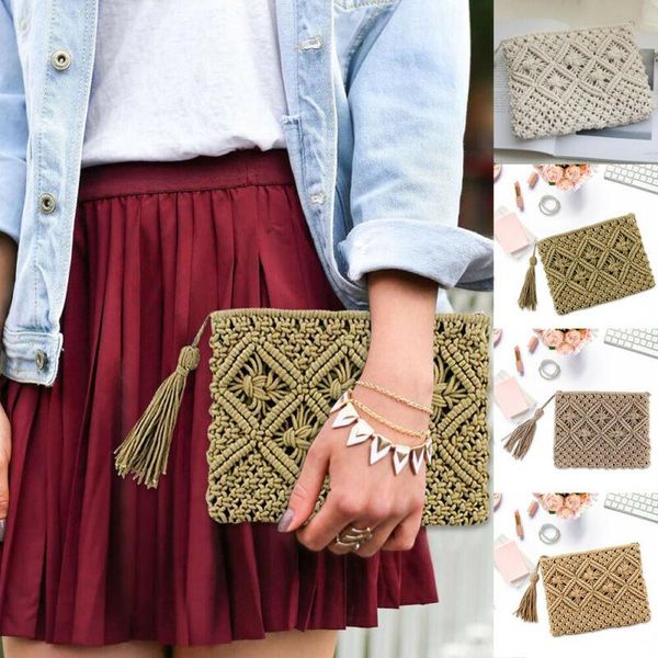 evening bags women's cute tassel clutch bag portable handmade rope weaving key wallet
evening bags women's cute tassel clutch bag portable handmade rope weaving key wallet