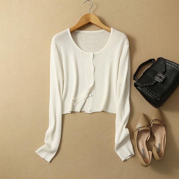 women's knits & tees ice silk knit cardigan thin sunscreen air-conditioning shirt short long-sleeved outer summer coat shawl, White
women's knits & tees ice silk knit cardigan thin sunscreen air-conditioning shirt short long-sleeved outer summer coat shawl, White