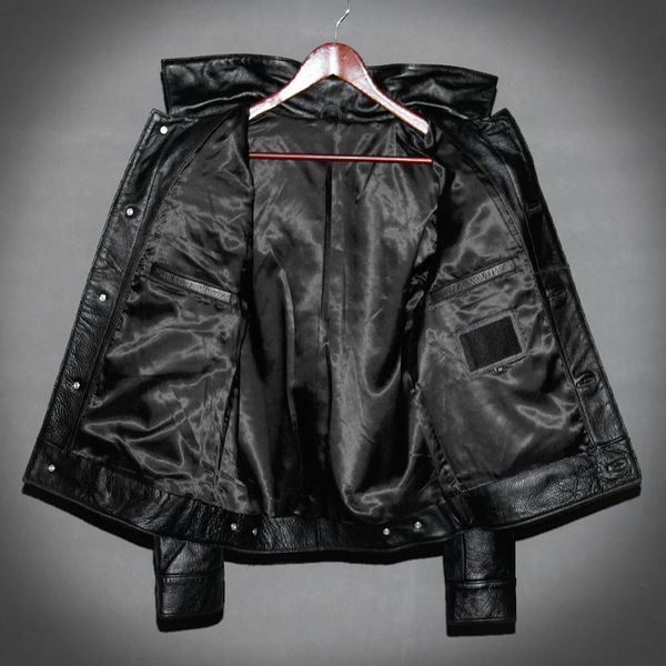 men's leather & faux cow men jacket business work single breasted lapel collar real pocket spring autumn male outwear coat 5xl, Black
men's leather & faux cow men jacket business work single breasted lapel collar real pocket spring autumn male outwear coat 5xl, Black