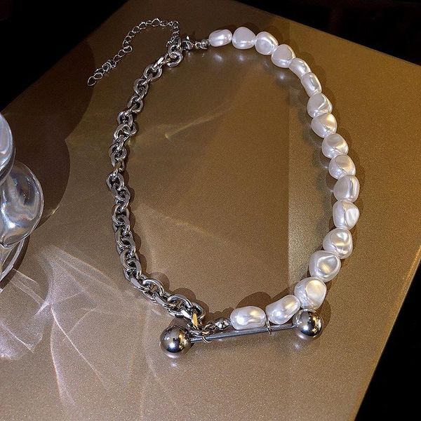 chokers minar punk natural freshwater pearl necklace for women hip hop asymmetric chunky circle chain titanium steel necklaces, Golden;silver
chokers minar punk natural freshwater pearl necklace for women hip hop asymmetric chunky circle chain titanium steel necklaces, Golden;silver