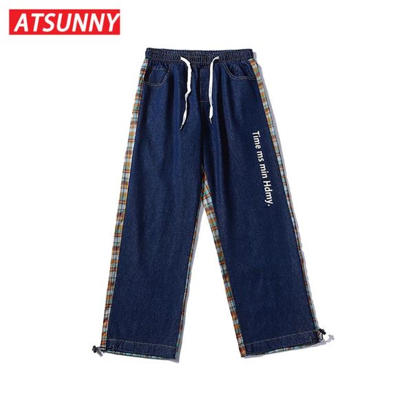 men's pants atsunny stitching two color letter printing jogger pocket casual streetwear harajuku sweatpants male hip hop trousers, Black 
men's pants atsunny stitching two color letter printing jogger pocket casual streetwear harajuku sweatpants male hip hop trousers, Black