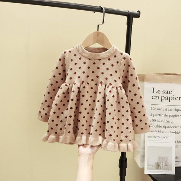 girl's dresses baby girl fashion polka dots dress infant autumn winter long sleeve knitting princess born christmas knitted clothes, Red;yellow
girl's dresses baby girl fashion polka dots dress infant autumn winter long sleeve knitting princess born christmas knitted clothes, Red;yellow