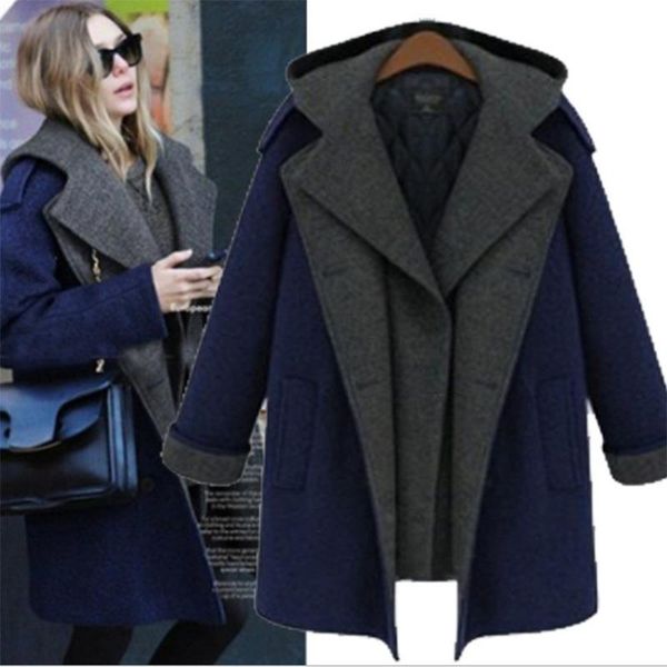 women's wool & blends 2021 autumn and winter coats mid-length thickened false two woolen overcoat joint long pattern sleeve, Black
women's wool & blends 2021 autumn and winter coats mid-length thickened false two woolen overcoat joint long pattern sleeve, Black