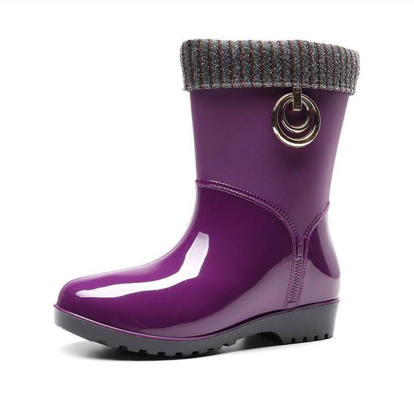 boots lady women pvc fur warm rain solid short tube low heel female shoes waterproof jelly rubber candy color788, Black
boots lady women pvc fur warm rain solid short tube low heel female shoes waterproof jelly rubber candy color788, Black