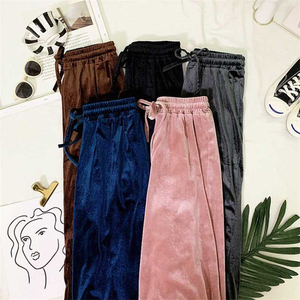women's pants & capris gowyimmes 2021 big size autumn winter women gold velvet casual wide leg pant female ankle-length trousers 616, Black;white
women's pants & capris gowyimmes 2021 big size autumn winter women gold velvet casual wide leg pant female ankle-length trousers 616, Black;white