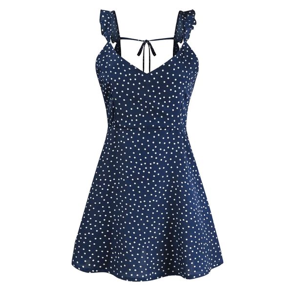 factory4d7l strap shoulder dot wave back lace up dress 5 colors 6, White;black
factory4d7l strap shoulder dot wave back lace up dress 5 colors 6, White;black