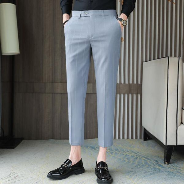 men's suits & blazers korean summer striped suit pants men clothing simple all match streetwear casual office trousers slim fit pantalo, White;black
men's suits & blazers korean summer striped suit pants men clothing simple all match streetwear casual office trousers slim fit pantalo, White;black