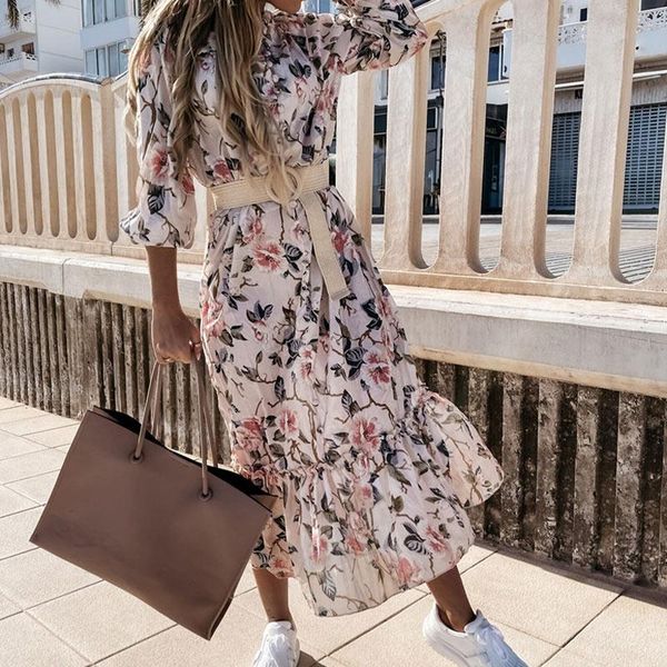 casual dresses floral print half sleeve midi dress women turn-down collar 2021 autumn single-breasted elegant ruffle hem lady clothing, Black;gray
casual dresses floral print half sleeve midi dress women turn-down collar 2021 autumn single-breasted elegant ruffle hem lady clothing, Black;gray