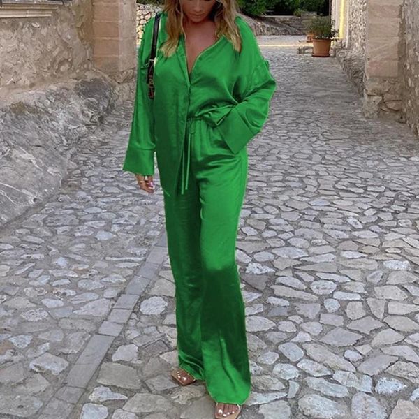 women's two piece pants 2021 tracksuit satin women long sleeve shirts and high waist elegant casual sets green party outfits, White
women's two piece pants 2021 tracksuit satin women long sleeve shirts and high waist elegant casual sets green party outfits, White