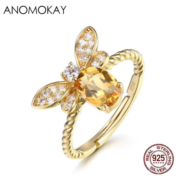 cluster rings anomokay classic yellow crystal bee women gold color for party 100% sterling 925 silver resizable ring luxury jewelry gift, Golden;silver
cluster rings anomokay classic yellow crystal bee women gold color for party 100% sterling 925 silver resizable ring luxury jewelry gift, Golden;silver