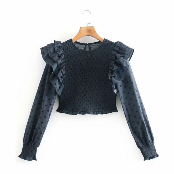 spring women polka dot print short blouse female cascading ruffle long sleeve shirt casual lady crop blusas s8366 210430, White
spring women polka dot print short blouse female cascading ruffle long sleeve shirt casual lady crop blusas s8366 210430, White