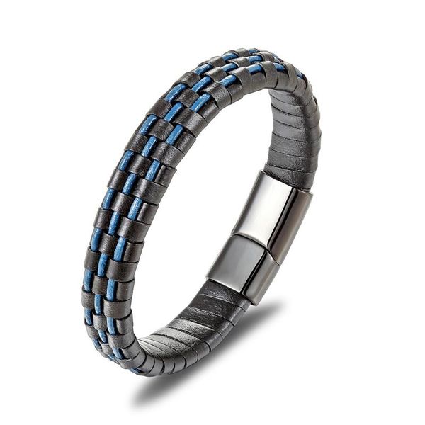 link, chain punk men jewelry brown braid genuine leather bracelet women stainless steel magnetic clasp bangles 19/21/23cm 2021 pulseira, Black
link, chain punk men jewelry brown braid genuine leather bracelet women stainless steel magnetic clasp bangles 19/21/23cm 2021 pulseira, Black