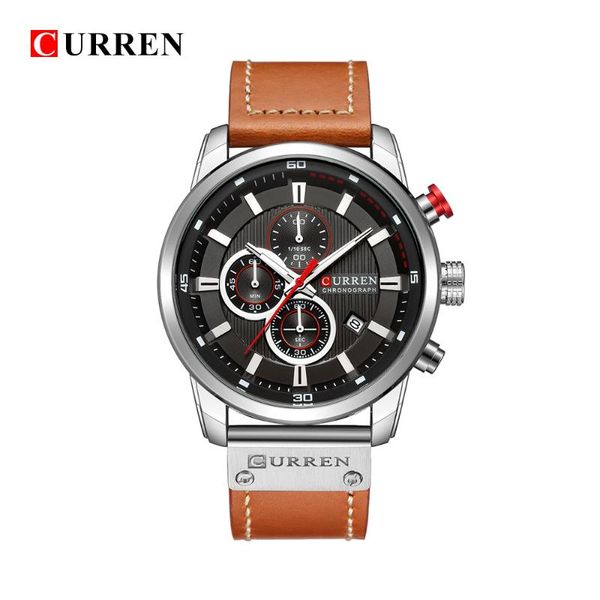wristwatches curren 8291 men military sport watches men's quartz clock leather strap waterproof date wristwatch reloj hombre, Slivery;brown
wristwatches curren 8291 men military sport watches men's quartz clock leather strap waterproof date wristwatch reloj hombre, Slivery;brown