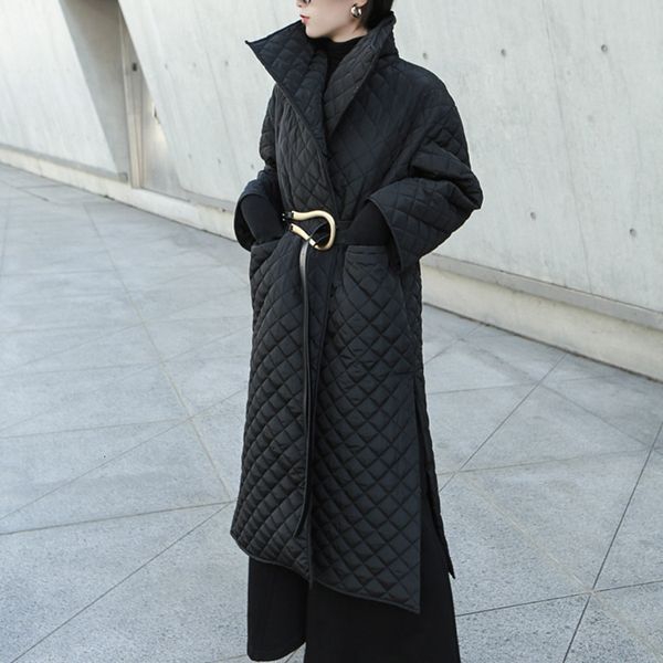 Puffer women's coat maxi long dark style quilted solid coloured cotton woman's winter jacket down, Black
Puffer women's coat maxi long dark style quilted solid coloured cotton woman's winter jacket down, Black