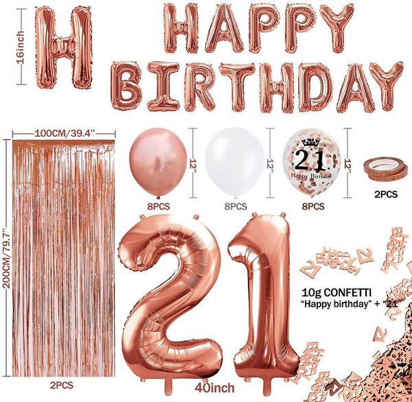 party decoration 21th rose gold birthday happy banner helium number balloon 21 xxl, 2 fringe curtain latex co
party decoration 21th rose gold birthday happy banner helium number balloon 21 xxl, 2 fringe curtain latex co