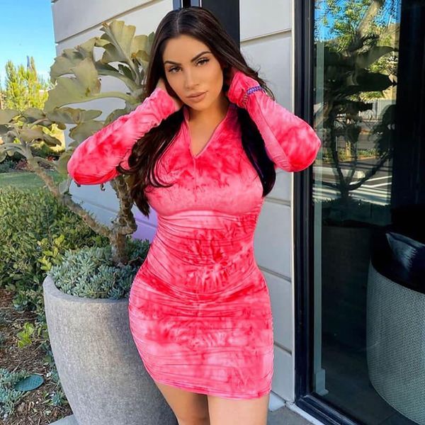 womens mini summer tie-dyed ladies bodycon dress women long sleeve zip fashion plus size casual pink, Black;gray
womens mini summer tie-dyed ladies bodycon dress women long sleeve zip fashion plus size casual pink, Black;gray