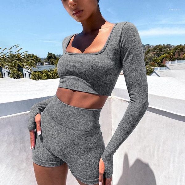 yoga outfits women sport suit clothing workout gym long sleeve fitness crop + high waist seamless energy shorts set1, White;red
yoga outfits women sport suit clothing workout gym long sleeve fitness crop + high waist seamless energy shorts set1, White;red