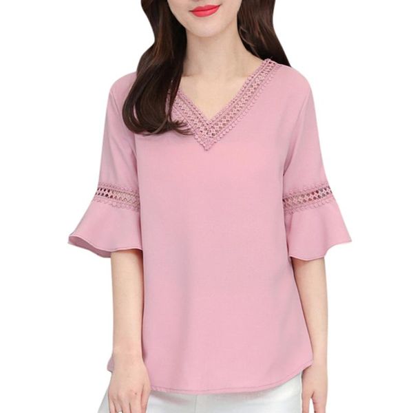 women's blouses & shirts short sleeve women v neck solid womens and casual tee female clothes plus size, White
women's blouses & shirts short sleeve women v neck solid womens and casual tee female clothes plus size, White