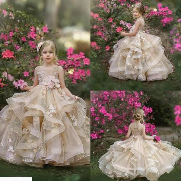 girl's dresses champagne flower girl with sash lace appliques custom made ball gown first communion for girls elegant, Red;yellow 
girl's dresses champagne flower girl with sash lace appliques custom made ball gown first communion for girls elegant, Red;yellow