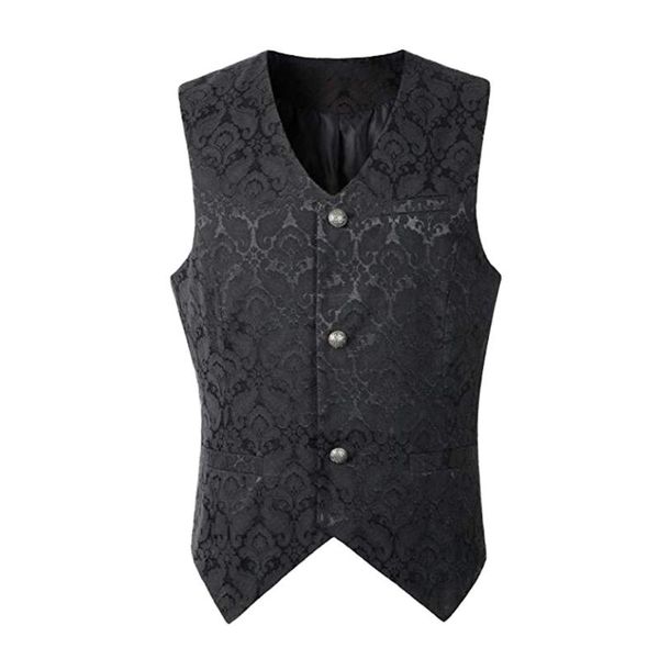 men's vests men fashion punk jacket vintage overcoat outwear button tailcoat vest coat, Black;white
men's vests men fashion punk jacket vintage overcoat outwear button tailcoat vest coat, Black;white