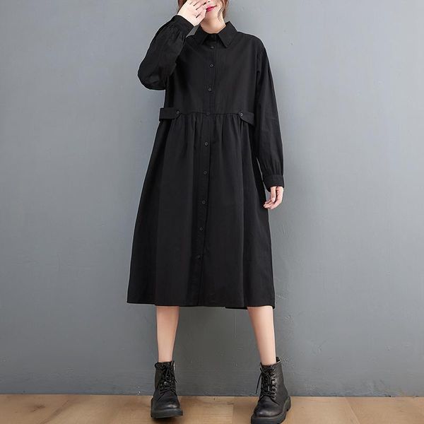 casual dresses 2021 arrival long sleeve japan style dark black autumn dress office lady work blouse women spring midi, Black;gray
casual dresses 2021 arrival long sleeve japan style dark black autumn dress office lady work blouse women spring midi, Black;gray