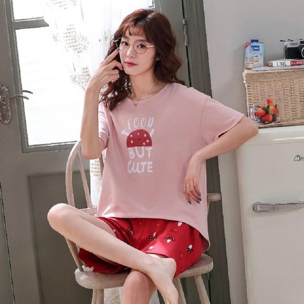 women's sleepwear bzel simple pyjamas pajamas cotton short sleeve ladies pijama sets homewear cute cartoon lounge wear t-shits, Black;red
women's sleepwear bzel simple pyjamas pajamas cotton short sleeve ladies pijama sets homewear cute cartoon lounge wear t-shits, Black;red