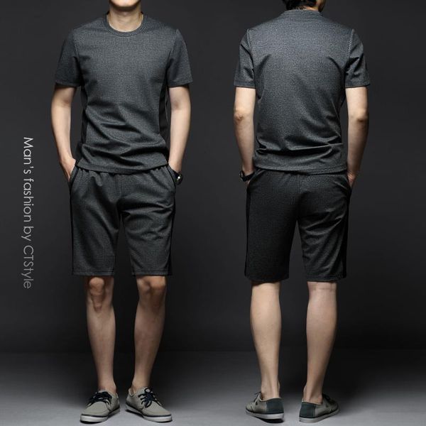 summer men's round neck short-sleeved t-shirt suit sports casual shorts a set of fashion trends 2021 clothing tracksuits, Gray
summer men's round neck short-sleeved t-shirt suit sports casual shorts a set of fashion trends 2021 clothing tracksuits, Gray
