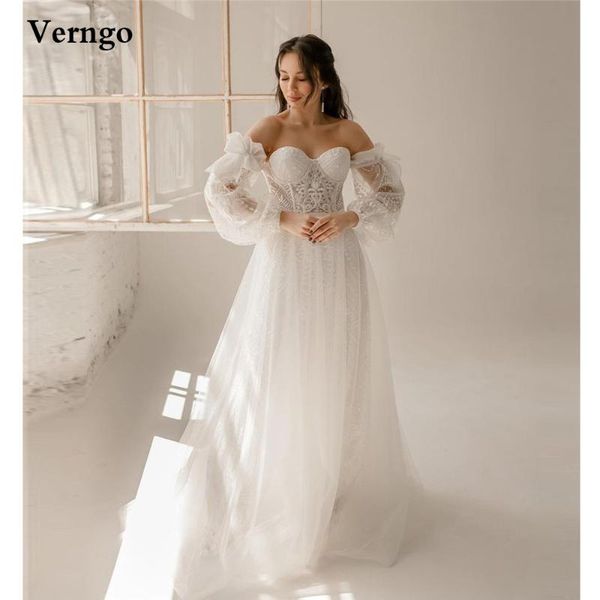 other wedding dresses verngo 2021 elegant lace a line dress with removable puff sleeves tie bow sweetheart delicate beads bridal, White
other wedding dresses verngo 2021 elegant lace a line dress with removable puff sleeves tie bow sweetheart delicate beads bridal, White