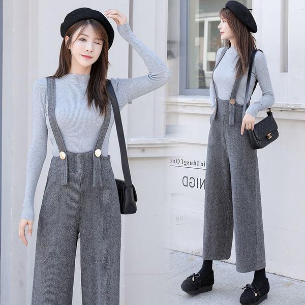 women's two piece pants 2021 autumn winter women office elegant suit lady knitted sweater wide leg woolen overalls 2 set female solid q, White
women's two piece pants 2021 autumn winter women office elegant suit lady knitted sweater wide leg woolen overalls 2 set female solid q, White