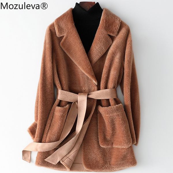 women's mid-length wool fur coat autumn and winter fashion slim double-faced women 210427, Black
women's mid-length wool fur coat autumn and winter fashion slim double-faced women 210427, Black