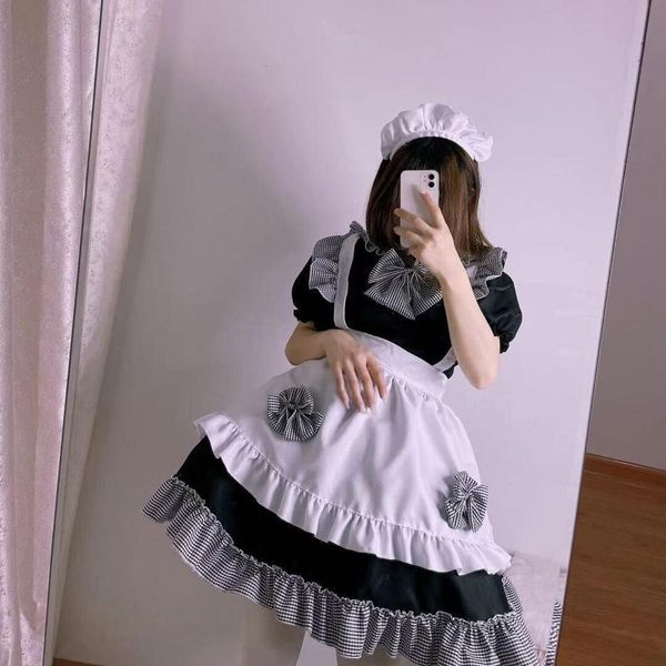 lady gothic dress women lace stitching long sleeve bowtie cosplay costumes party with bow ladies mini casual dresses, Black;gray
lady gothic dress women lace stitching long sleeve bowtie cosplay costumes party with bow ladies mini casual dresses, Black;gray