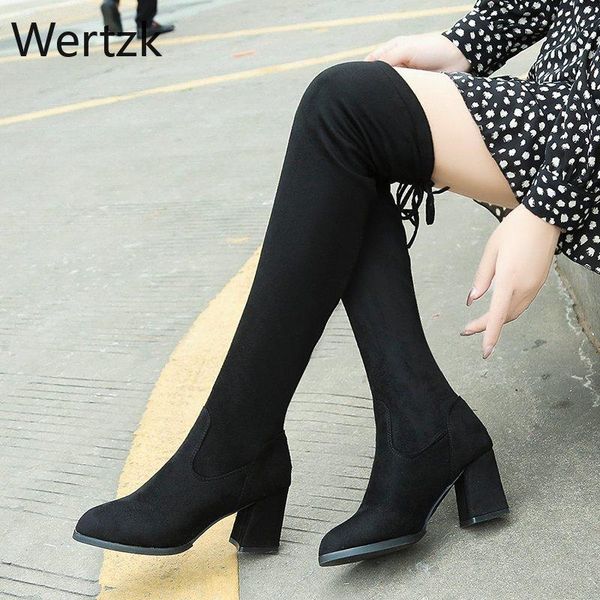 boots 2021 winter women's fashion slip-on square-heel suede round head high heel thick zapatos de mujer, Black
boots 2021 winter women's fashion slip-on square-heel suede round head high heel thick zapatos de mujer, Black