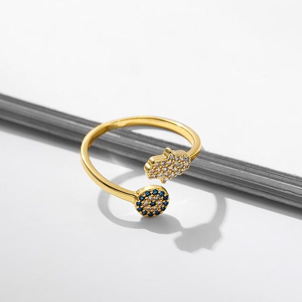 wedding rings minimalist cubic zirconia evil eye hand for women men vintage gold metal crystal open charm female jewelry gifts, Slivery;golden 
wedding rings minimalist cubic zirconia evil eye hand for women men vintage gold metal crystal open charm female jewelry gifts, Slivery;golden