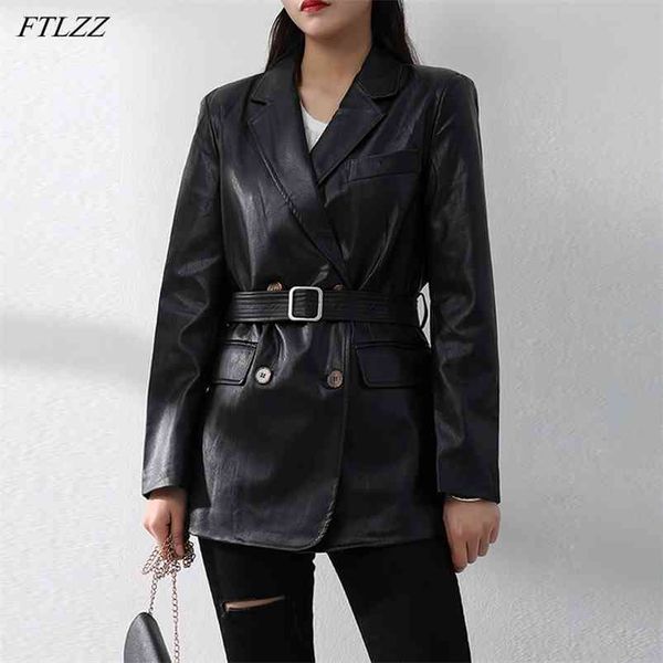 spring solid color soft pu leather jacket women autumn motorcycle jackets double-breasted faux coat with belt 210430, Black
spring solid color soft pu leather jacket women autumn motorcycle jackets double-breasted faux coat with belt 210430, Black