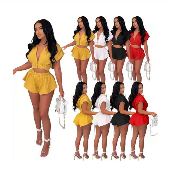 wholesale summer two piece sets women outfits activewear short sleeve jacket shorts mathing set 2xl sporty tracksuits bulk 6883, Gray
wholesale summer two piece sets women outfits activewear short sleeve jacket shorts mathing set 2xl sporty tracksuits bulk 6883, Gray