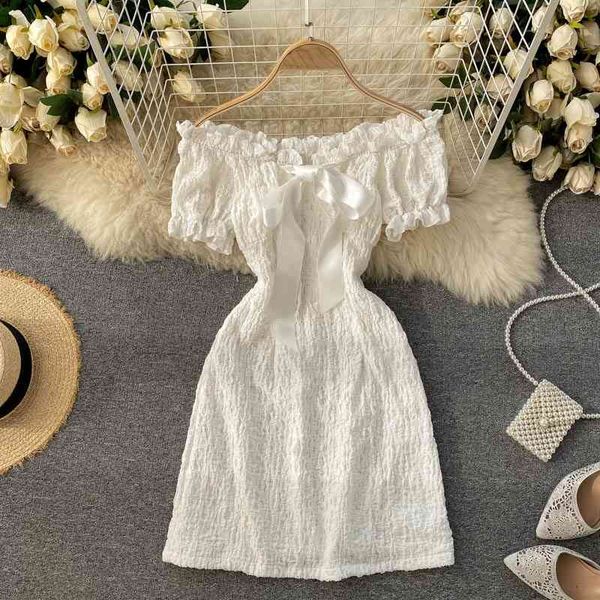 summer retro elegant mini dress womens with ruffles off shoulder short-sleeved bowknot vintage a-line es for women 210420, Black;gray
summer retro elegant mini dress womens with ruffles off shoulder short-sleeved bowknot vintage a-line es for women 210420, Black;gray