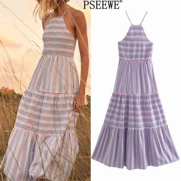 striped summer long dresses women thin strips backless woman elastic waist ruffle boho beach 210519, Black;gray
striped summer long dresses women thin strips backless woman elastic waist ruffle boho beach 210519, Black;gray