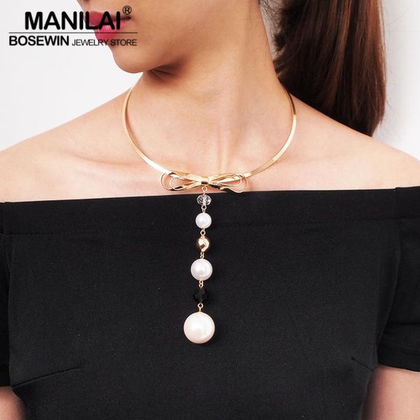 pendant necklaces manilai bowknot alloy torques statement choker charm simulated pearl long pendants necklace for women jewelry, Silver
pendant necklaces manilai bowknot alloy torques statement choker charm simulated pearl long pendants necklace for women jewelry, Silver