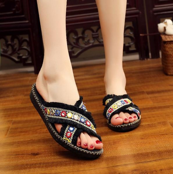 slippers women summer outdoor slipper flip flops female casual mid-heel wedge soft bottom indoor comfortable beach shoe, Black
slippers women summer outdoor slipper flip flops female casual mid-heel wedge soft bottom indoor comfortable beach shoe, Black