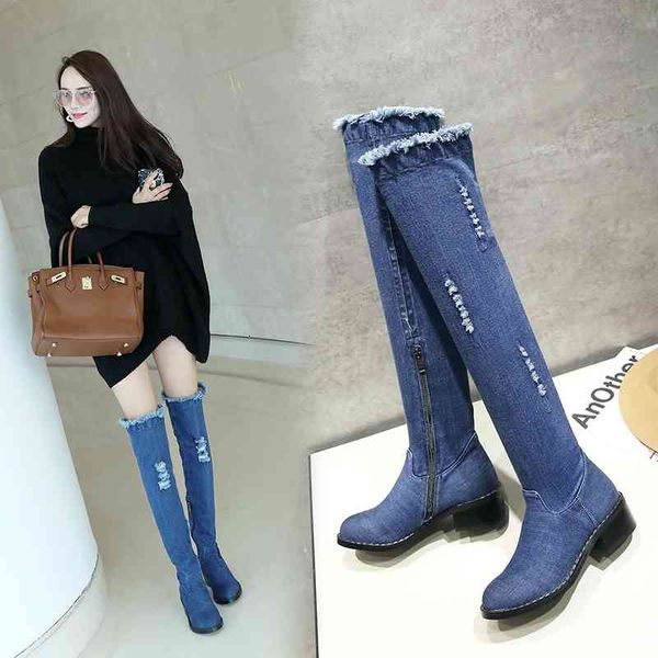 boots woman on-the-knee boots stretch denies fabric size 22-26.5cm length long autumn and winter cowboy shoes. 495i, Black
boots woman on-the-knee boots stretch denies fabric size 22-26.5cm length long autumn and winter cowboy shoes. 495i, Black