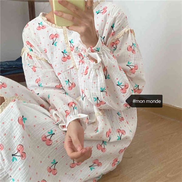 sleepwear casual vintage sweet night homewear cotton nightwear retro elegant loose pajamas ii9v, Black;red
sleepwear casual vintage sweet night homewear cotton nightwear retro elegant loose pajamas ii9v, Black;red