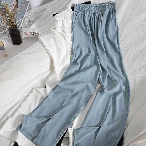 women's pants & capris comfortable with split legs elastic high waist drape casual pants for womens suit spring summer straight tr, Black;white
women's pants & capris comfortable with split legs elastic high waist drape casual pants for womens suit spring summer straight tr, Black;white